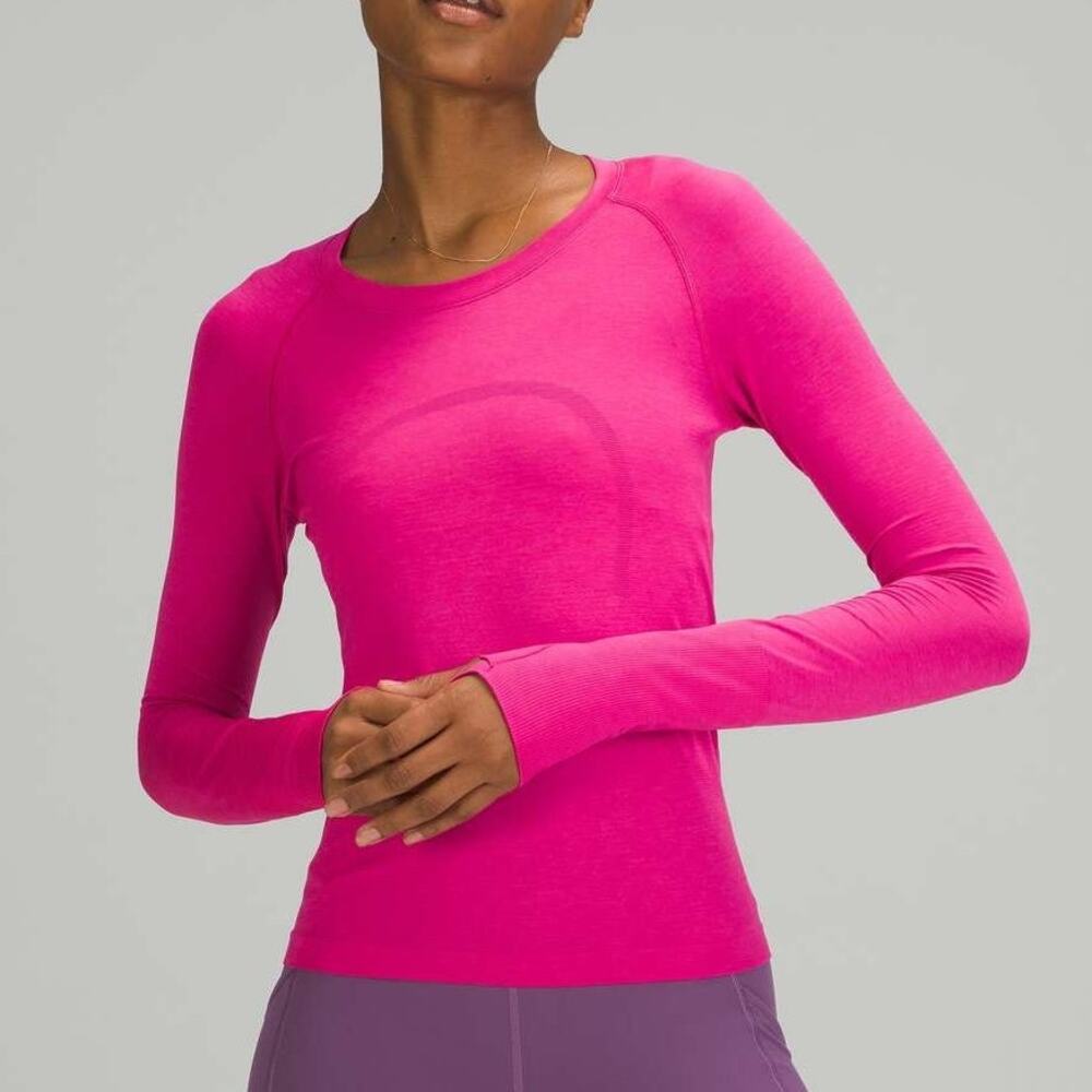 Lululemon Swiftly Tech 2.0 Race Length Long Sleeve Shirt Size 4 Pink Running Gym